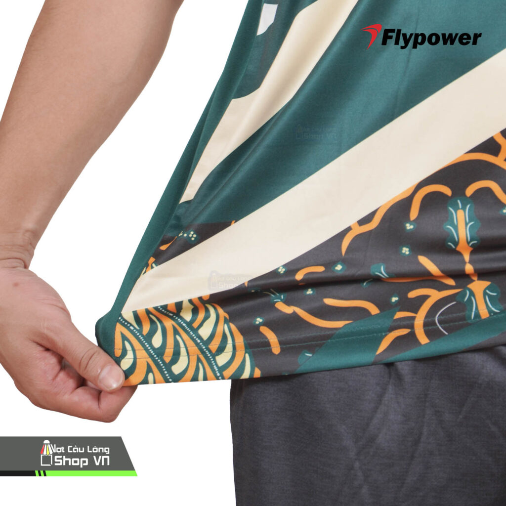 Áo cầu lông Flypower Rinjani 12 màu xanh đen