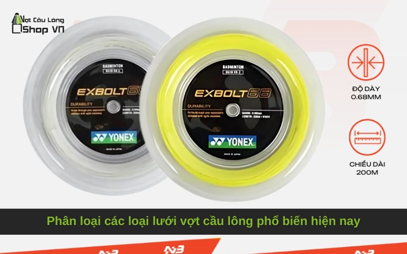 Phân loại các loại lưới vợt cầu lông phổ biến hiện nay