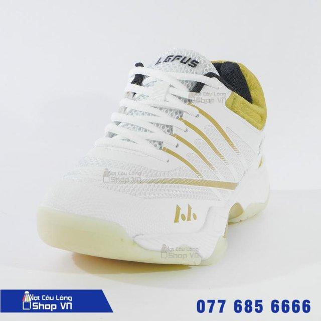 Giày Cầu Lông Lefus L026 Trắng Vàng Chính Hãng