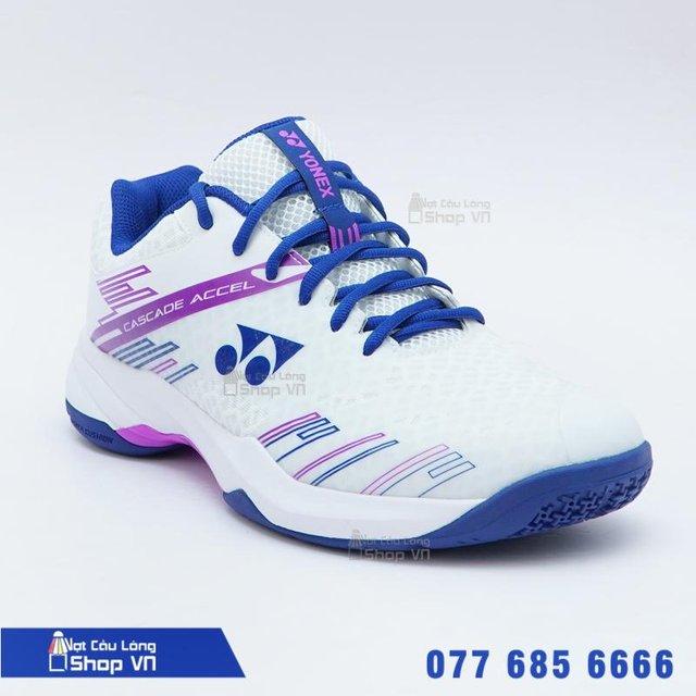Giày Cầu Lông Yonex Cascade Accel Mid Trắng Xanh – Hàng Chính Hãng