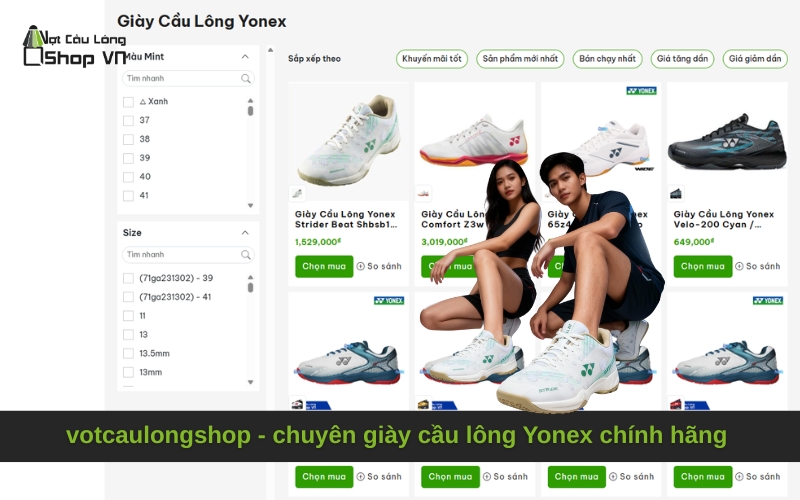 votcaulongshop - chuyên giày cầu lông Yonex chính hãng & giá tốt đa dạng mẫu