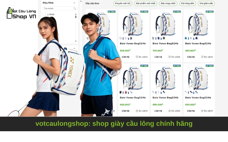 votcaulongshop: shop túi, balo cầu lông chính hãng